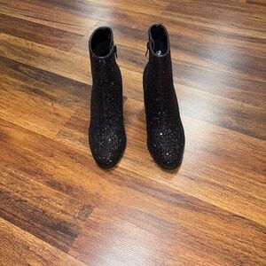 Corkys Black Sparkle Ankle Booties